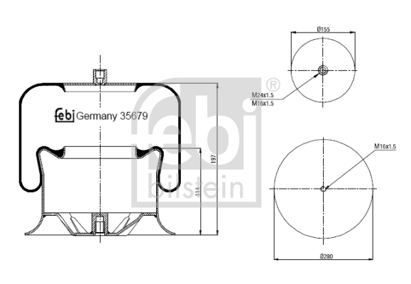 Пневморесори FB 35679 для MERCEDES-BENZ ACTROS MP2 / MP3 1832, LS, LLS